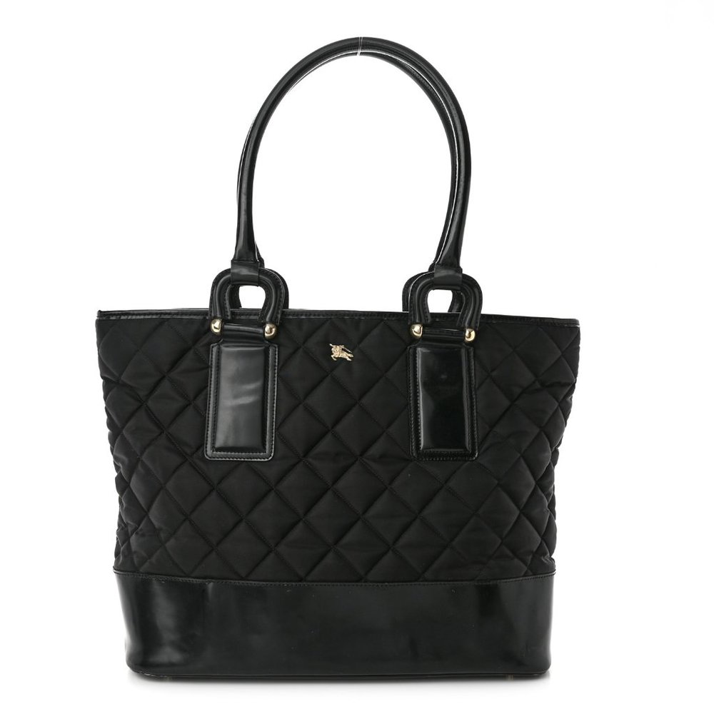 BURBERRY - Black Nylon Quilted Tote
